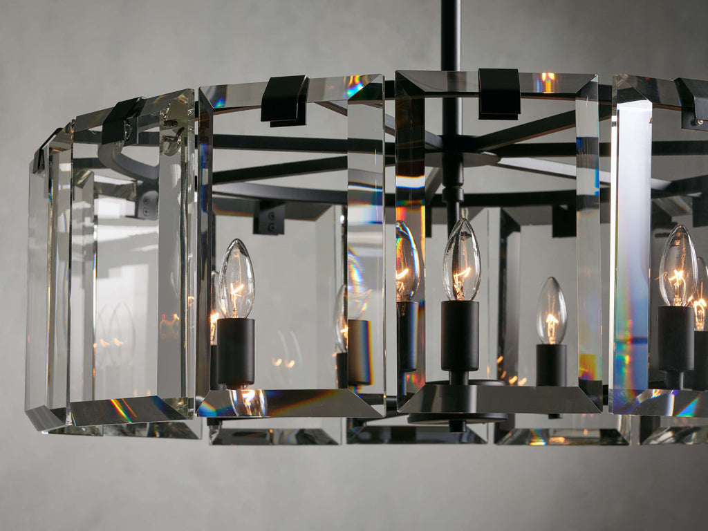 Black Crystal Round chandelier - Arden Court for dining room view 17