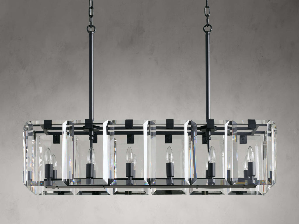 Black Crystal Linear chandelier - Liora Court for dining room view 12