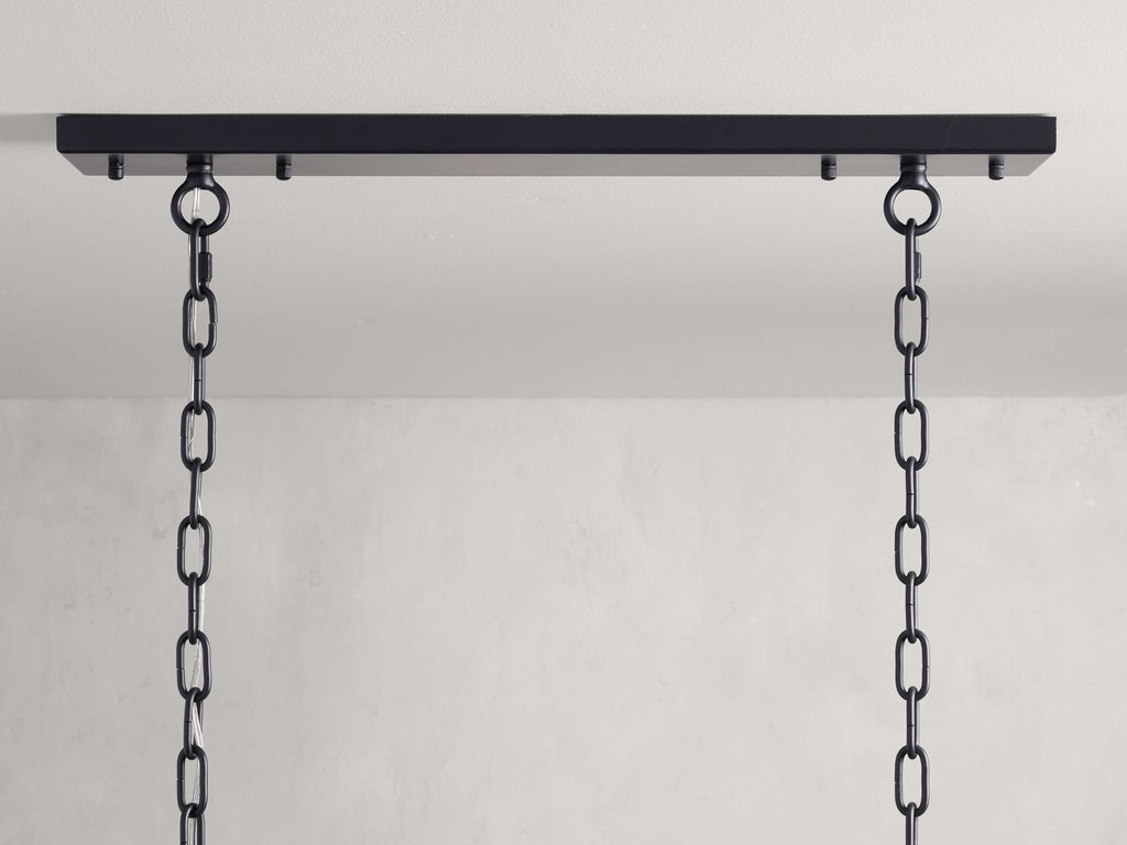 Black Crystal Linear chandelier - Liora Court for dining room view 13