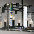 Black Crystal Linear chandelier - Liora Court for dining room view 2