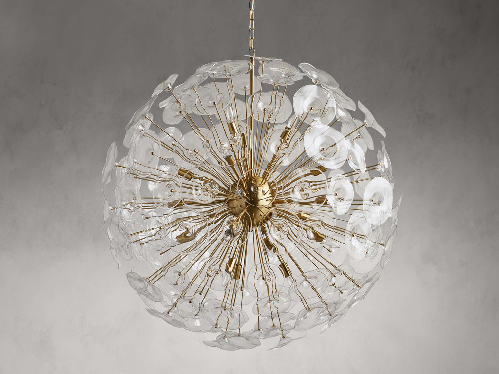 Clear Glass Round chandelier - Celia Wisp for dining room view 3