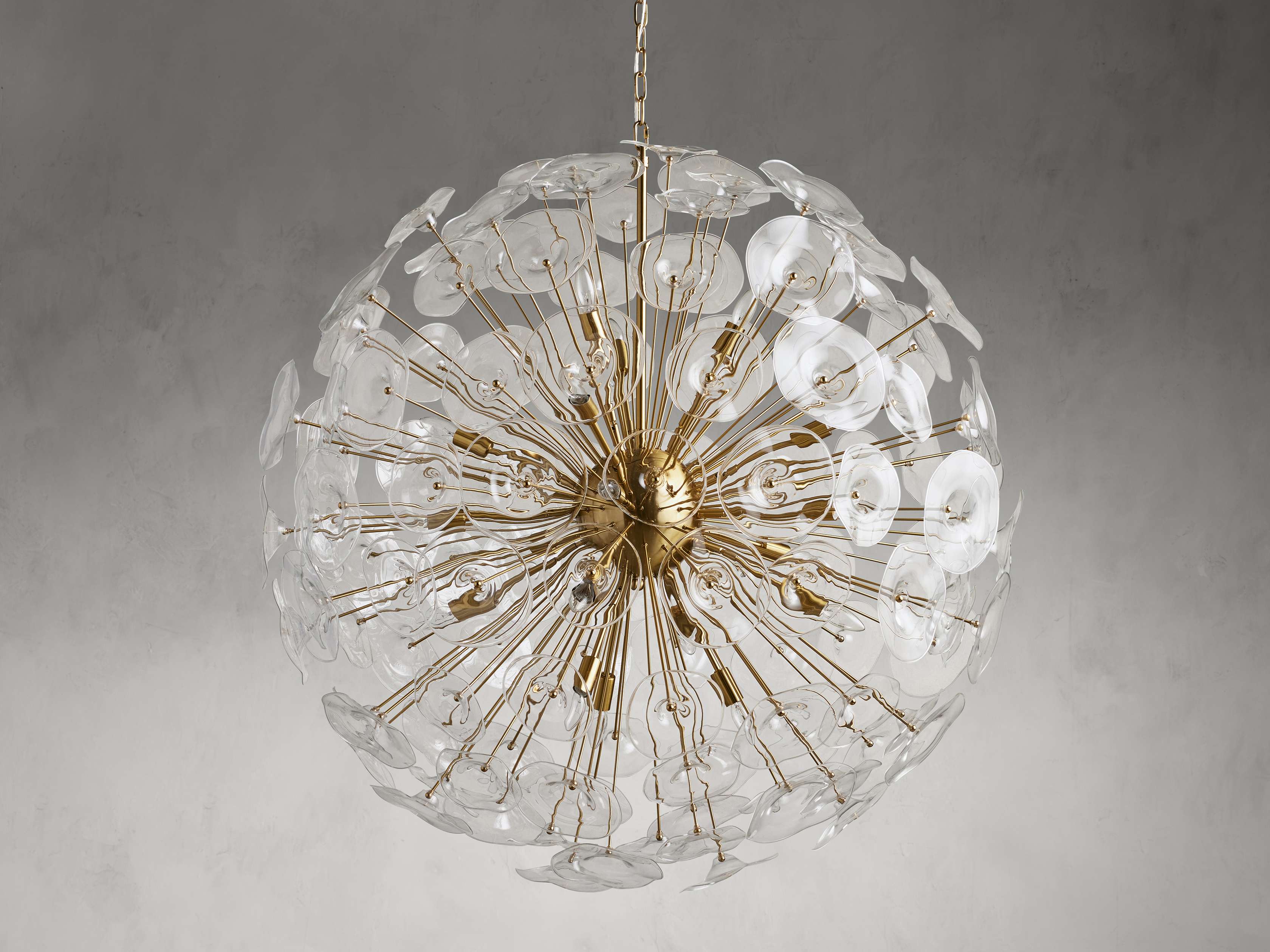 Clear Glass Round chandelier - Celia Wisp for dining room view 3