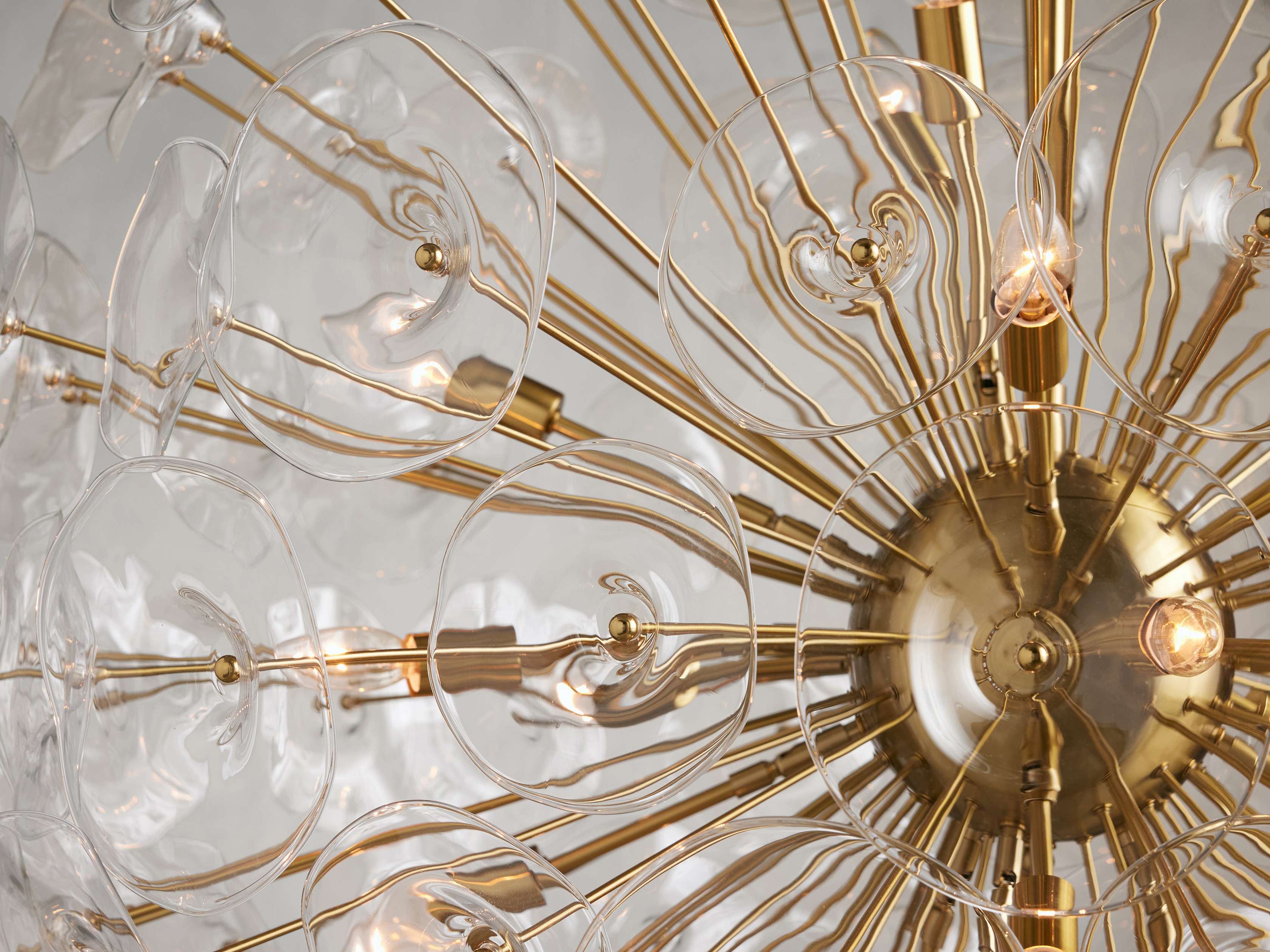 Clear Glass Round chandelier - Celia Wisp for dining room view 4
