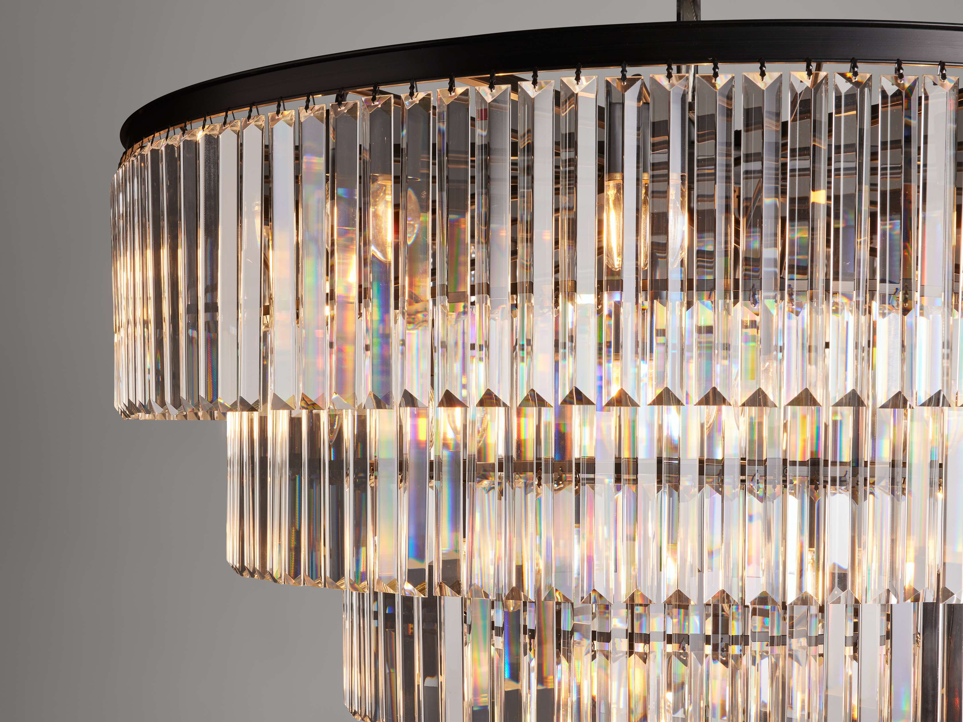 Clear Crystal Tiered chandelier - Ion Wisp for dining room view 13