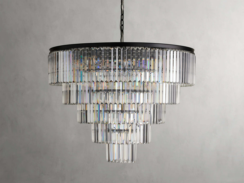 Clear Crystal Tiered chandelier - Ion Wisp for dining room view 12