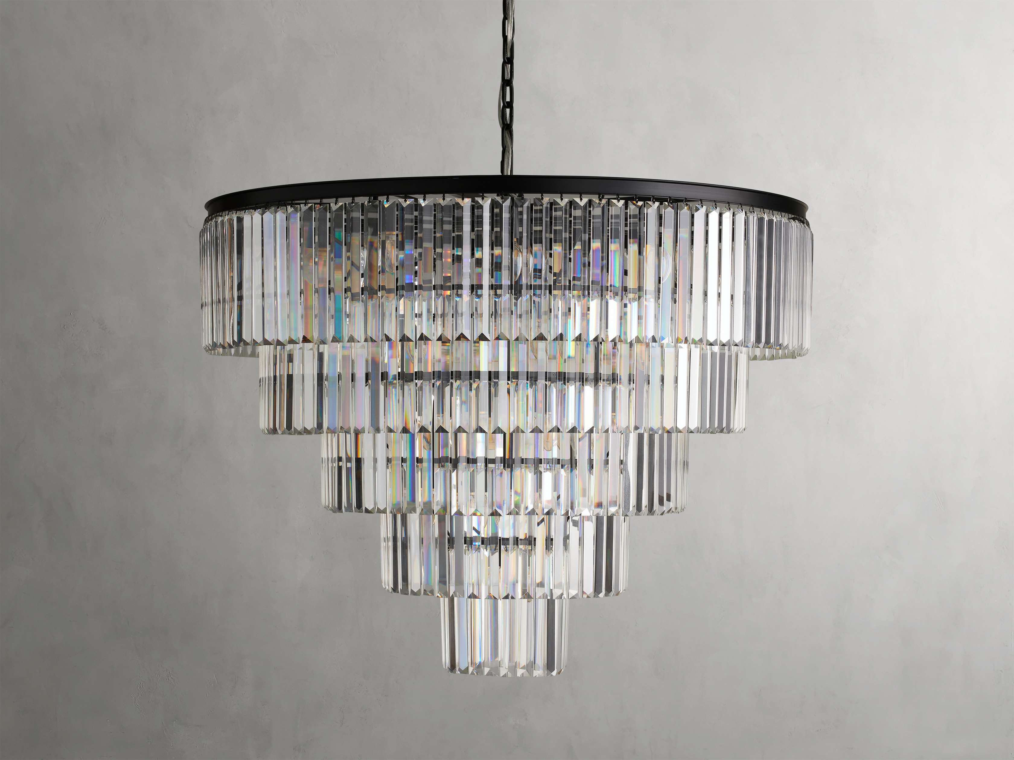 Clear Crystal Tiered chandelier - Ion Wisp for dining room view 12