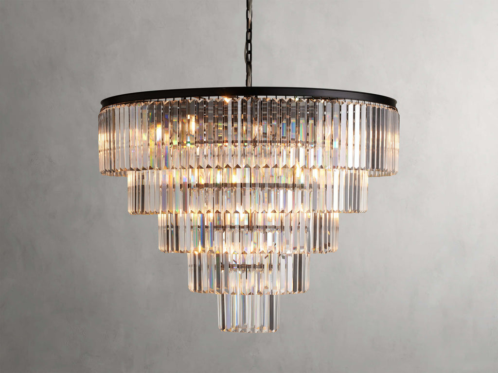 Clear Crystal Tiered chandelier - Ion Wisp for dining room view 6