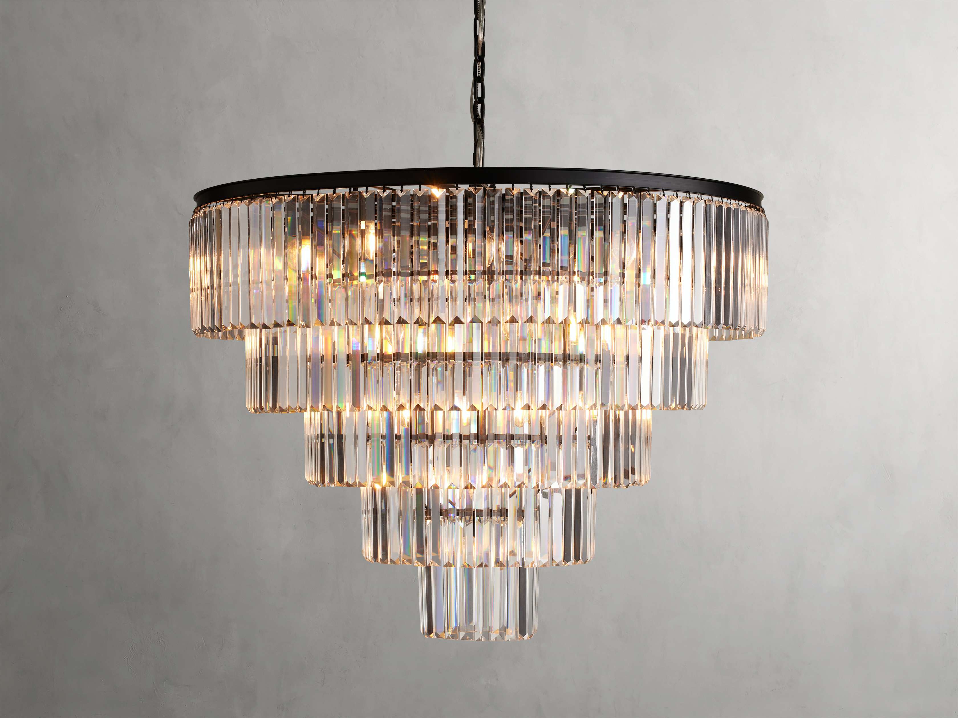 Clear Crystal Tiered chandelier - Ion Wisp for dining room view 6