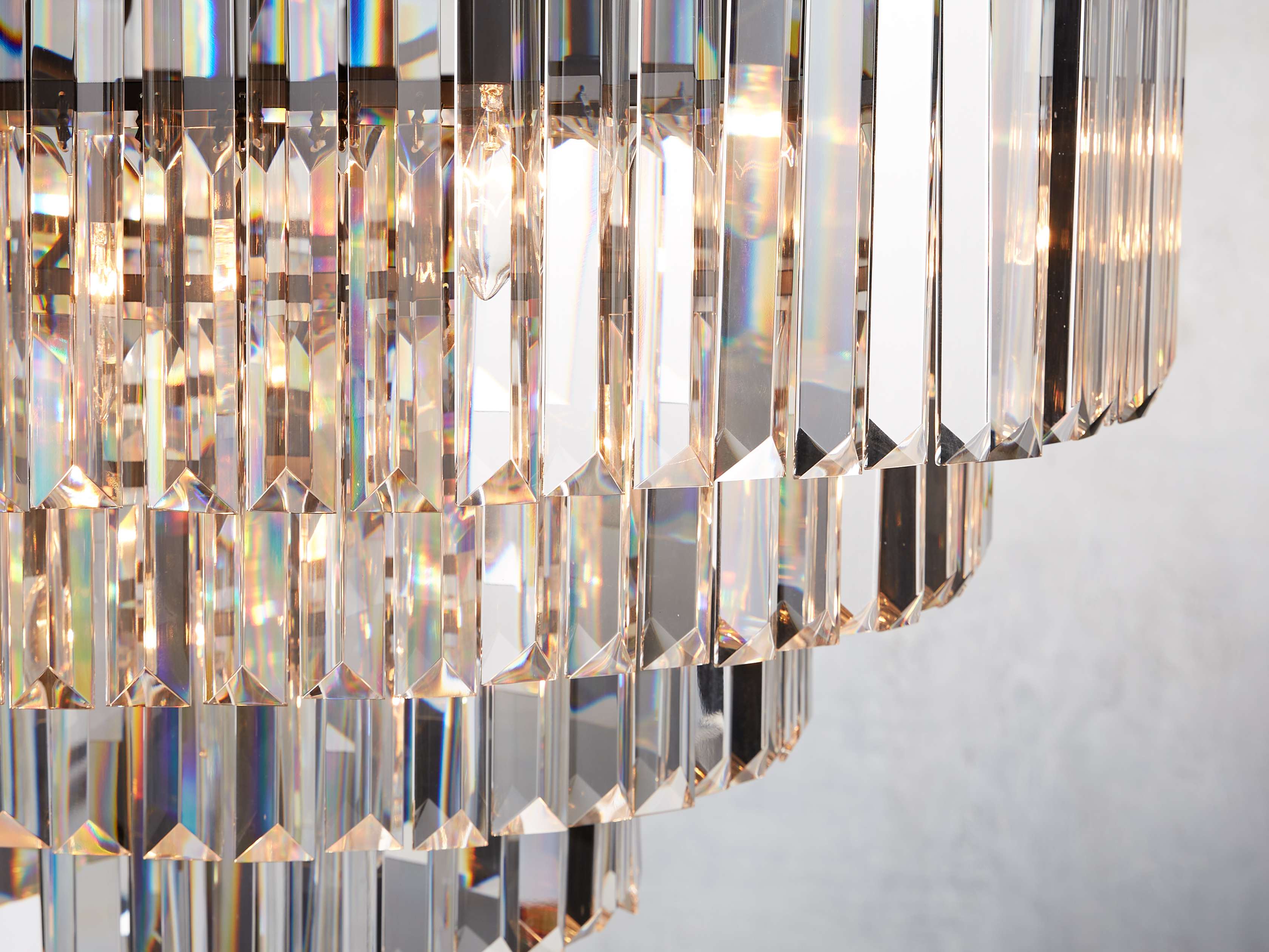 Clear Crystal Tiered chandelier - Ion Wisp for dining room view 3