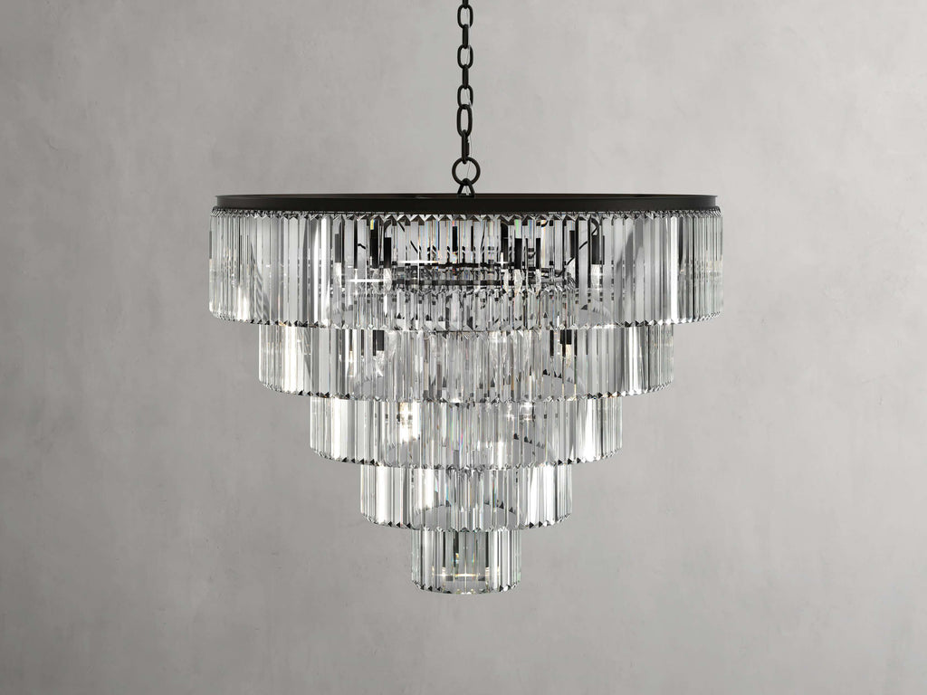 Clear Crystal Tiered chandelier - Ion Wisp for dining room view 4