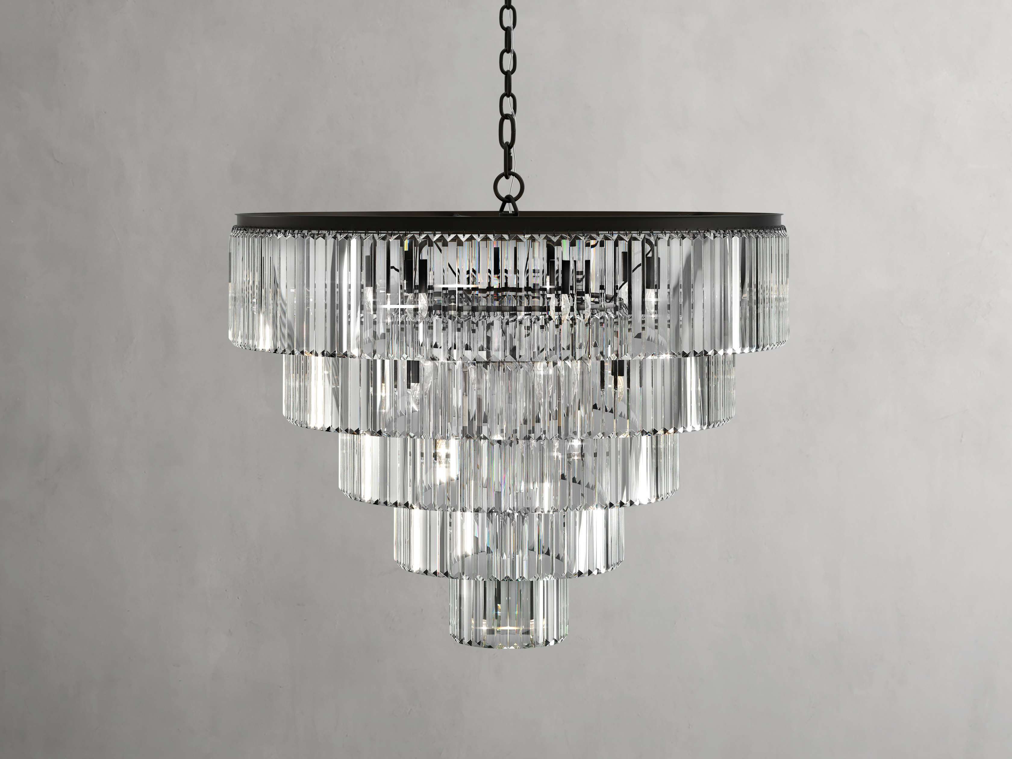 Clear Crystal Tiered chandelier - Ion Wisp for dining room view 4