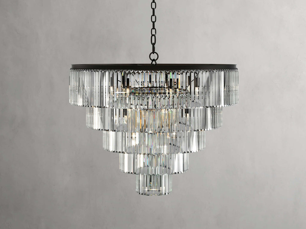 Clear Crystal Tiered chandelier - Ion Wisp for dining room view 5