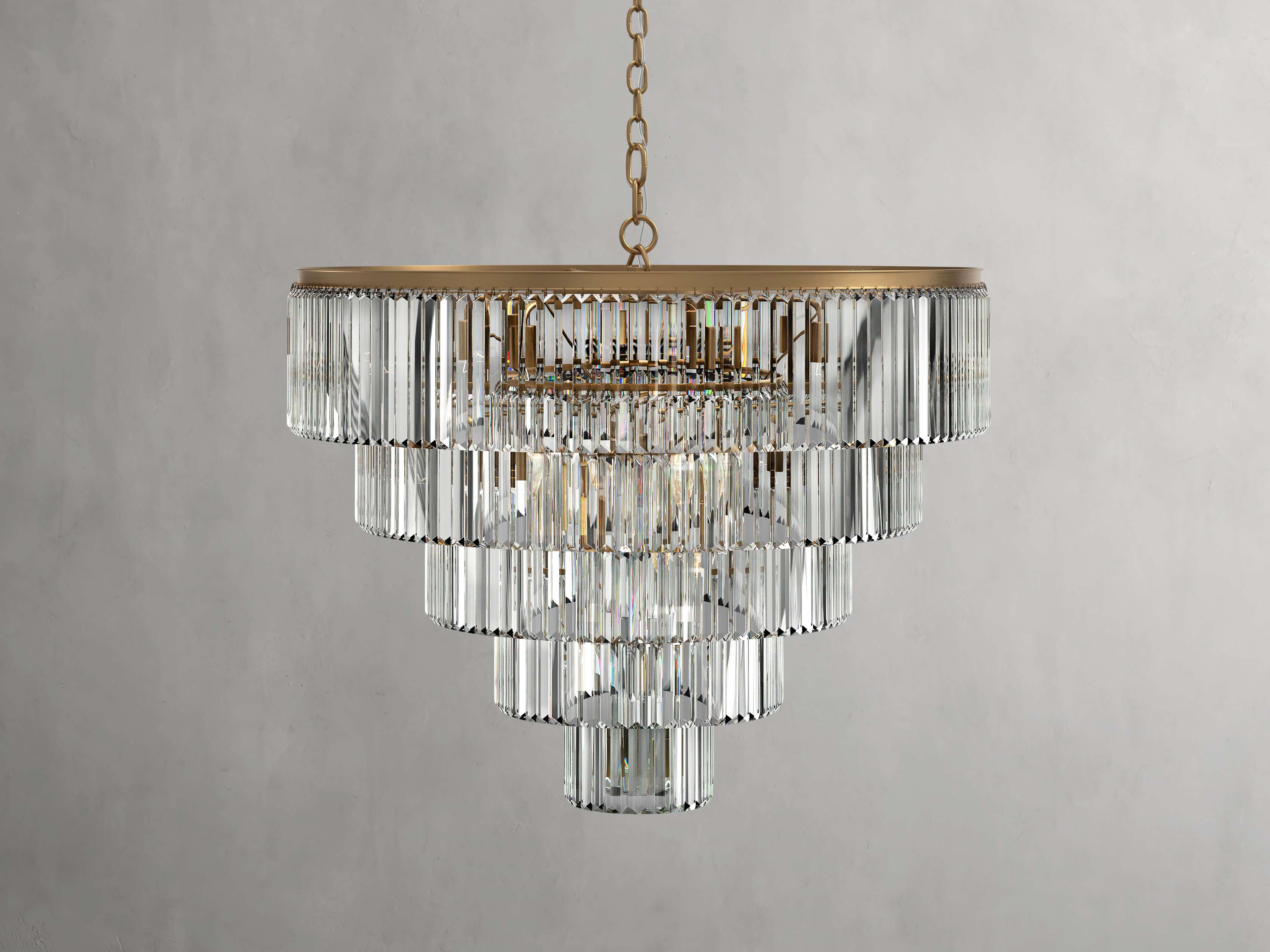 Clear Crystal Tiered chandelier - Ion Wisp for dining room view 8