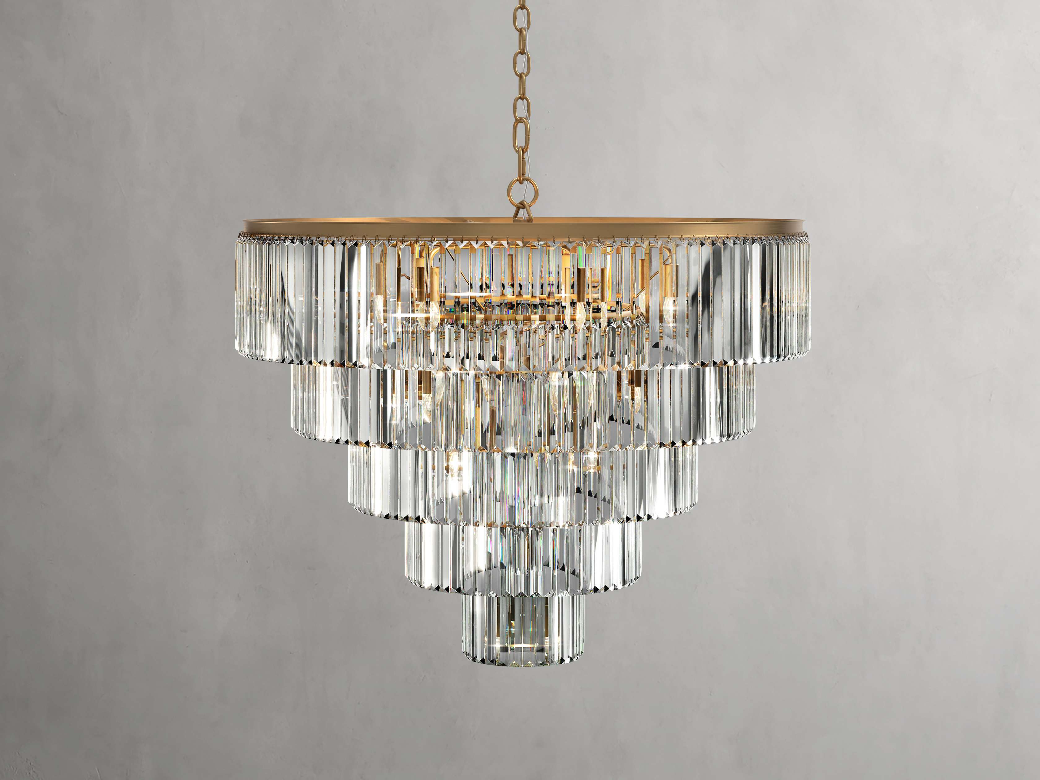 Clear Crystal Tiered chandelier - Ion Wisp for dining room view 10