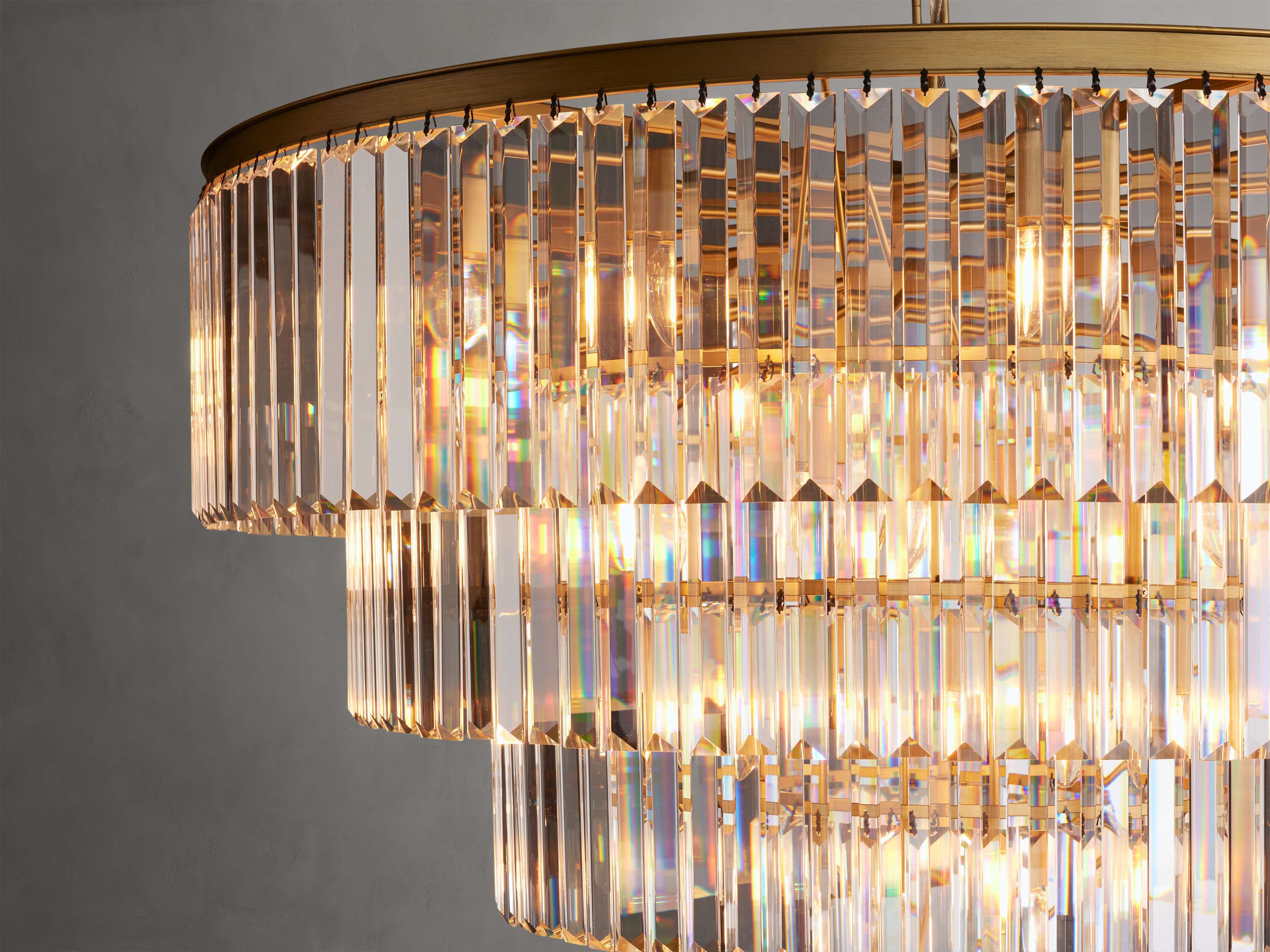 Clear Crystal Tiered chandelier - Ion Wisp for dining room view 9