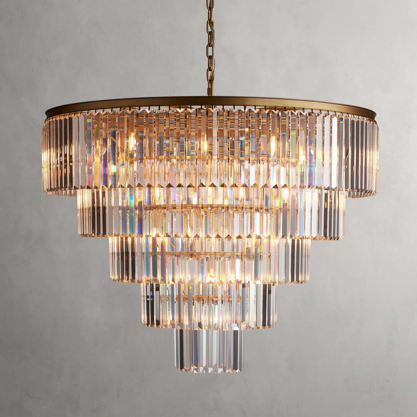 Clear Crystal Tiered chandelier - Ion Wisp for dining room view 1