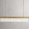 Clear Crystal Linear chandelier - Kestrel Wisp for dining room view 1