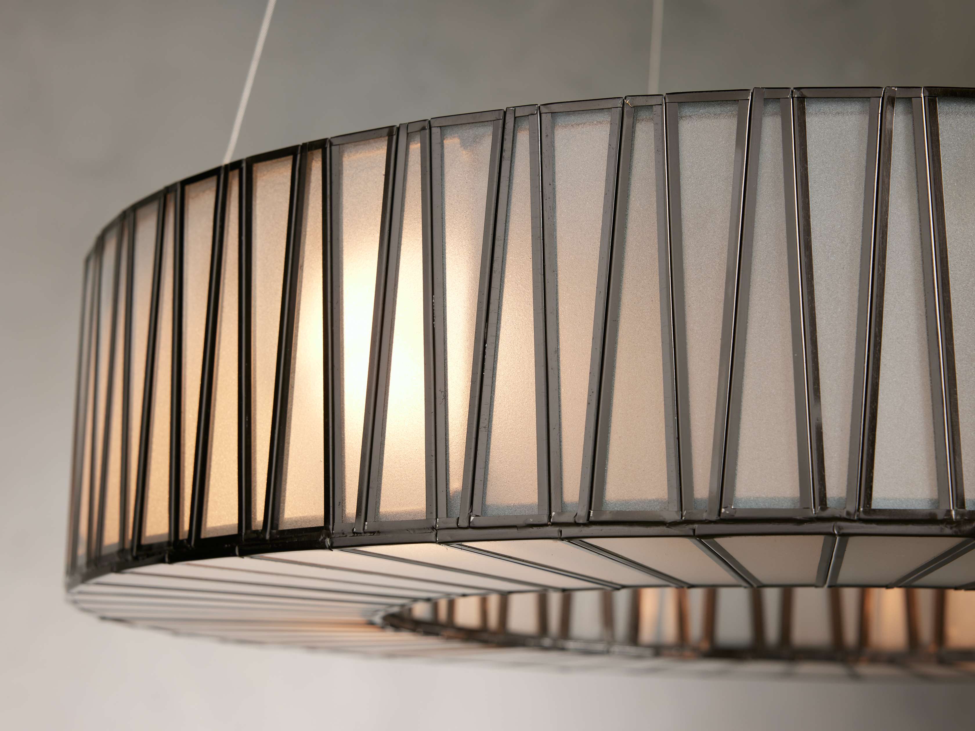 Black Glass Round chandelier - Elara Court for dining room view 30