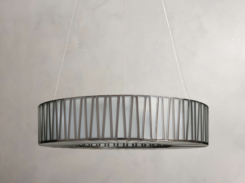 Black Glass Round chandelier - Elara Court for dining room view 28