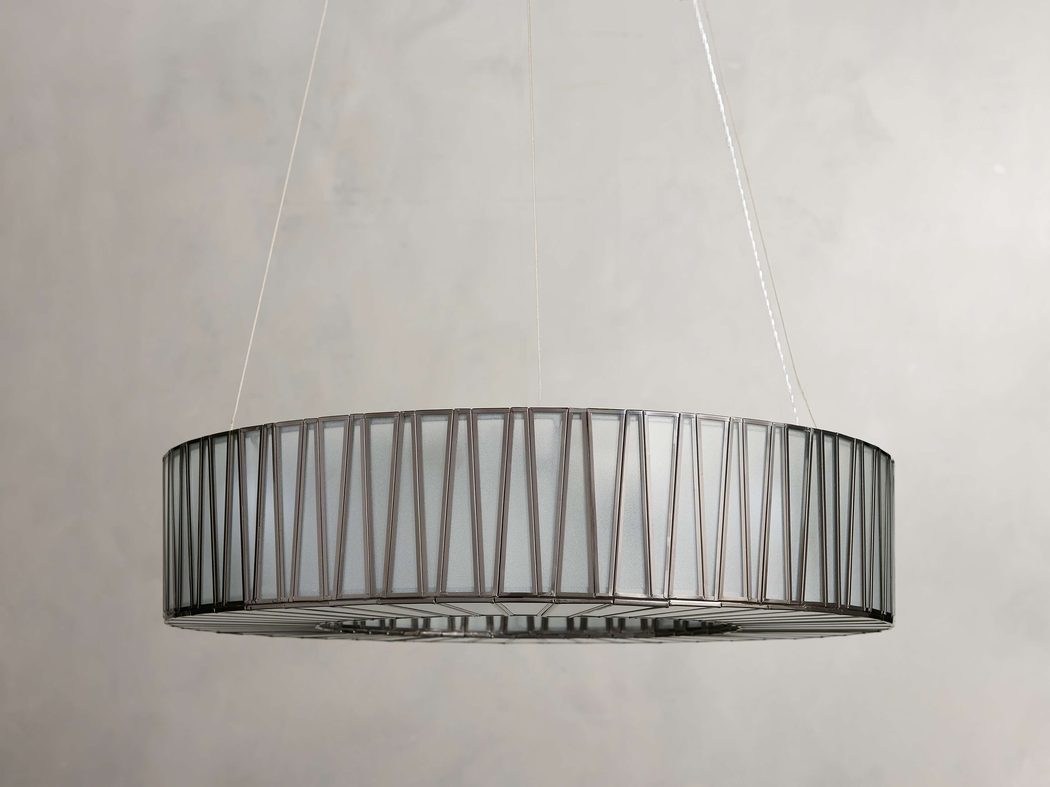 Black Glass Round chandelier - Elara Court for dining room view 28