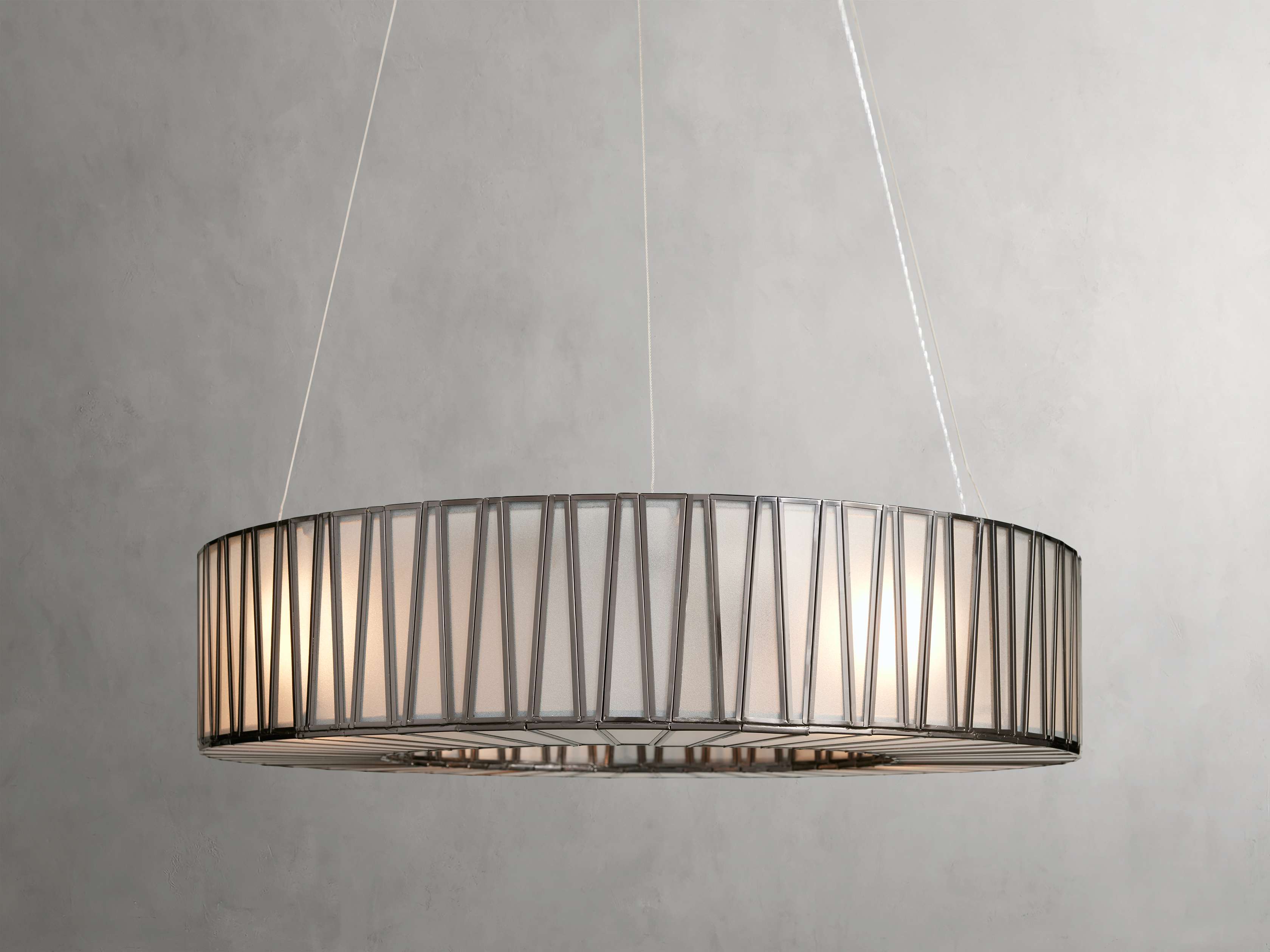 Black Glass Round chandelier - Elara Court for dining room view 36