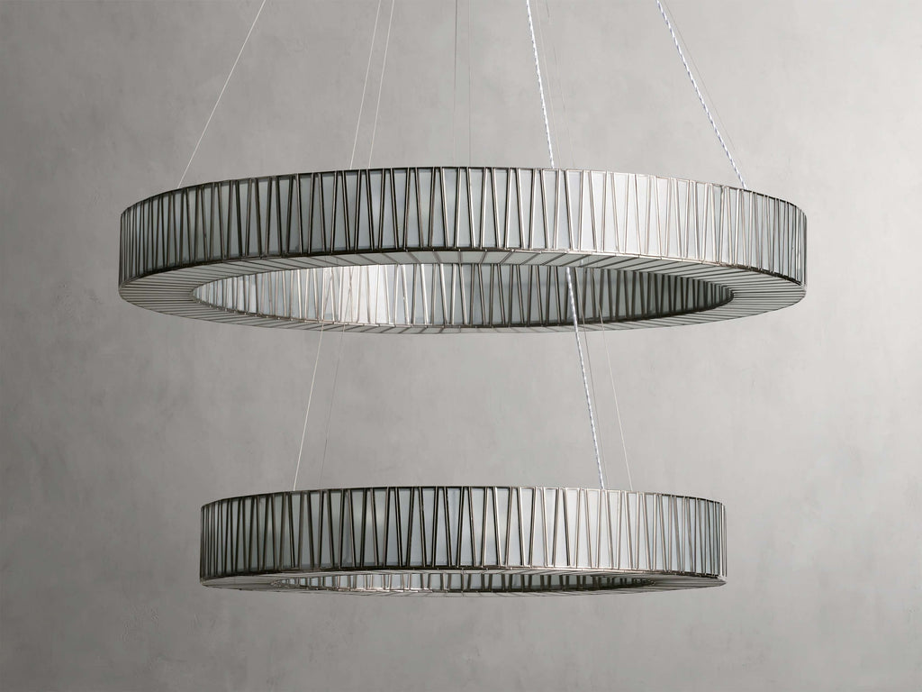 Clear Glass Tiered chandelier - Nico Wisp for dining room view 18
