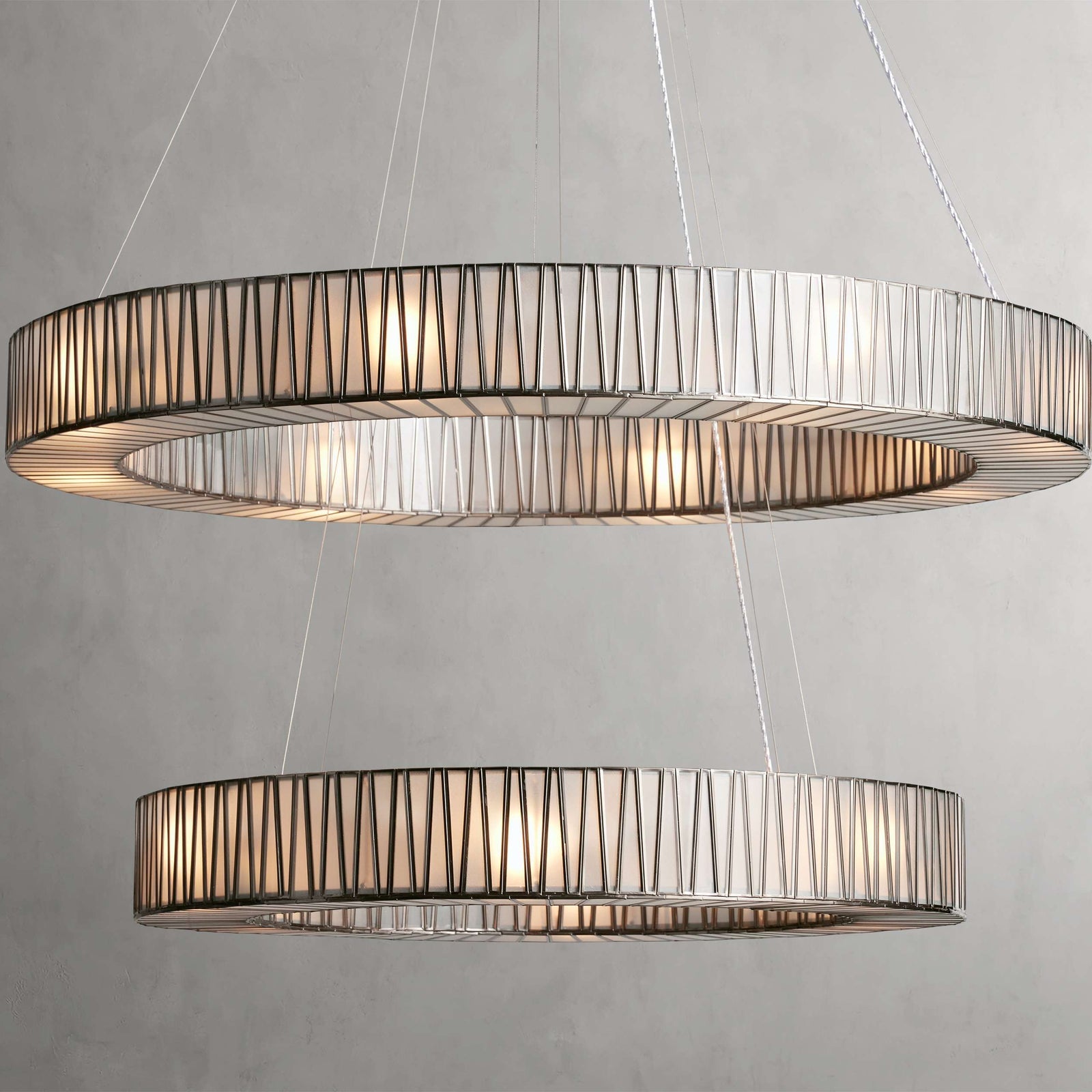 Clear Glass Tiered chandelier - Nico Wisp for dining room view 1