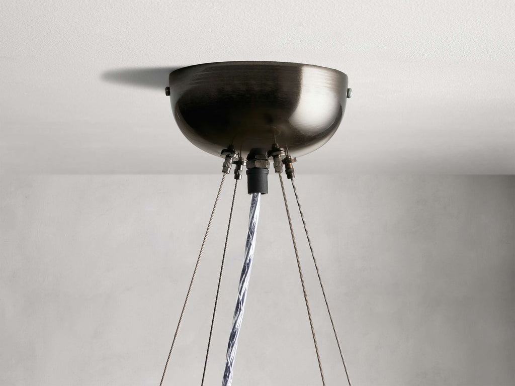 Black Glass Round chandelier - Elara Court for dining room view 33