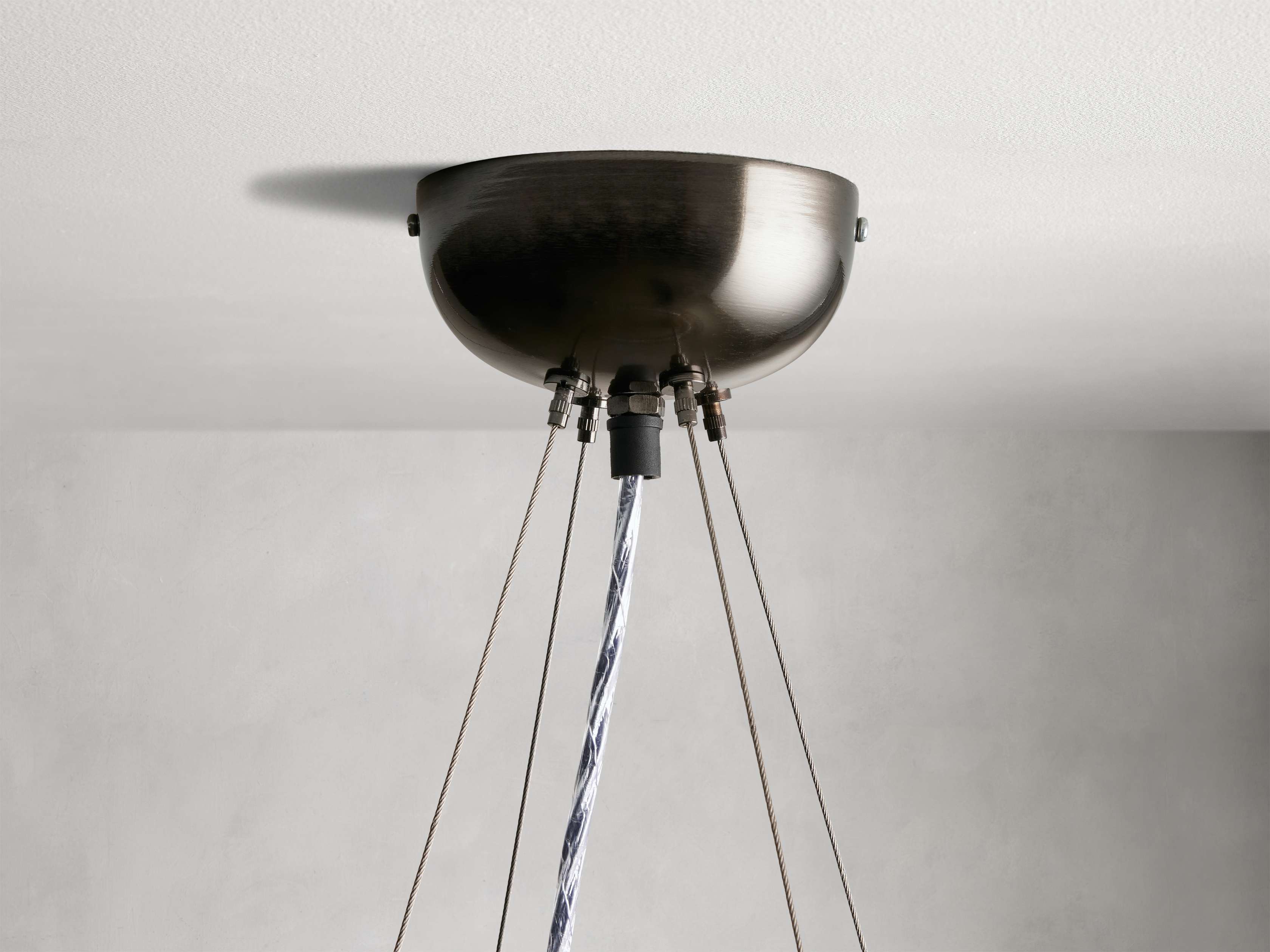 Black Glass Round chandelier - Elara Court for dining room view 33