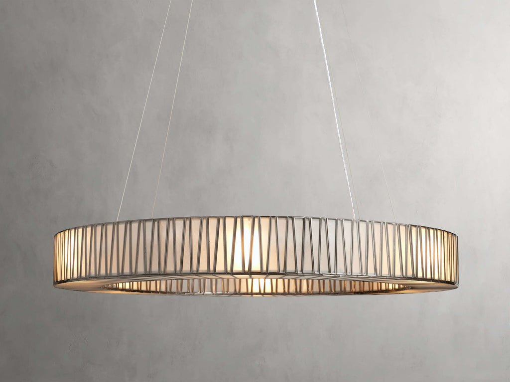 Black Glass Round chandelier - Elara Court for dining room view 38