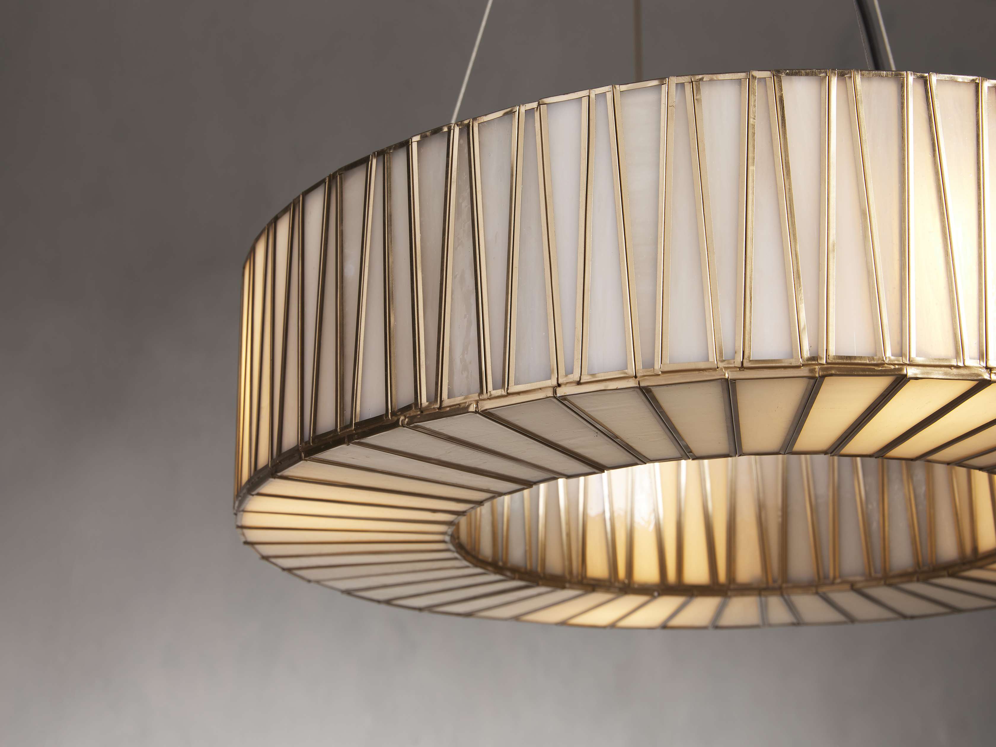 Black Glass Round chandelier - Elara Court for dining room view 3
