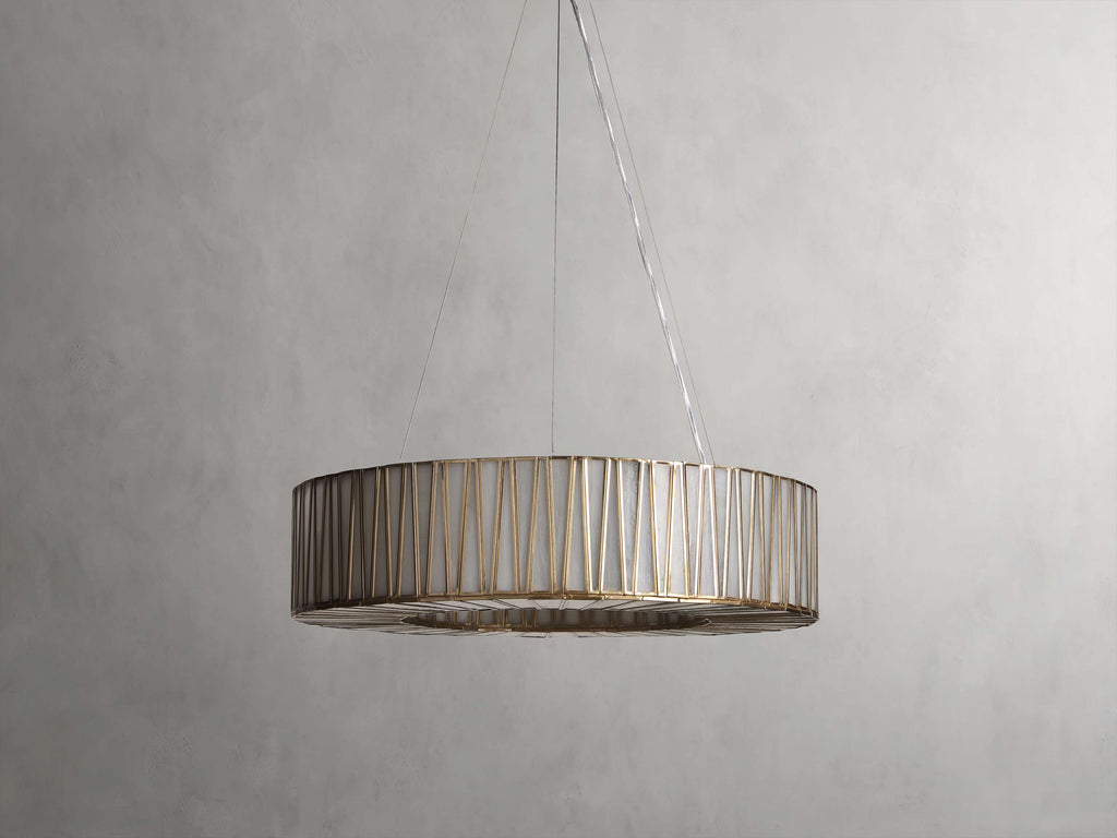 Black Glass Round chandelier - Elara Court for dining room view 2
