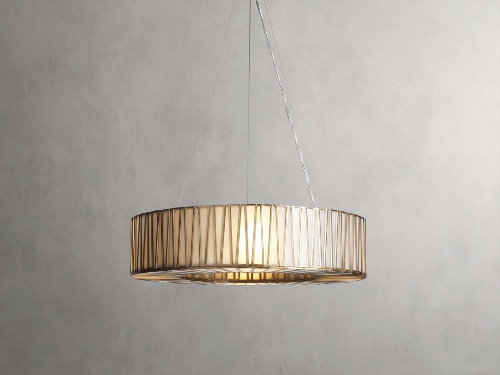 Black Glass Round chandelier - Elara Court for dining room view 40