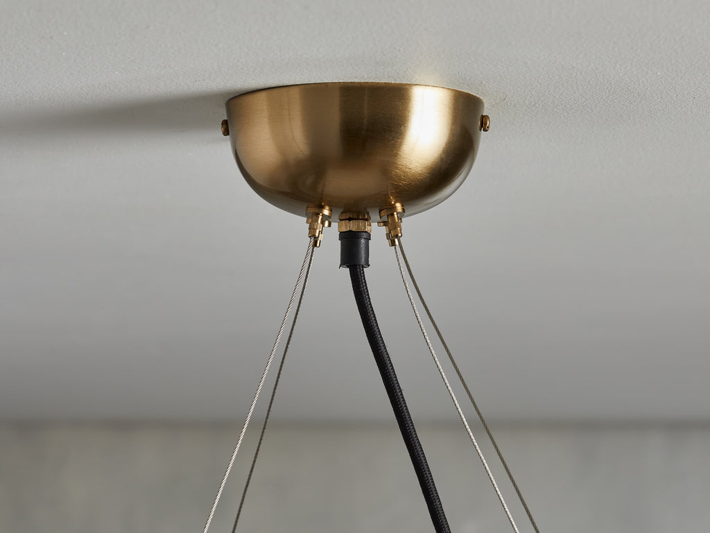 Black Glass Round chandelier - Elara Court for dining room view 5