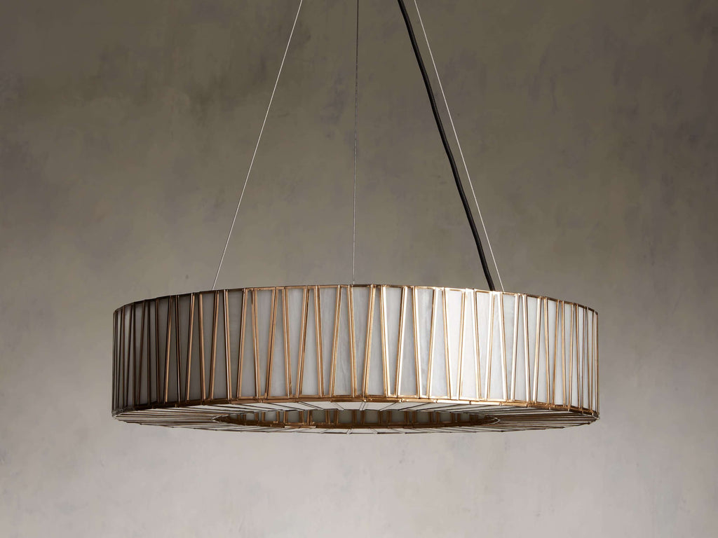 Black Glass Round chandelier - Elara Court for dining room view 39