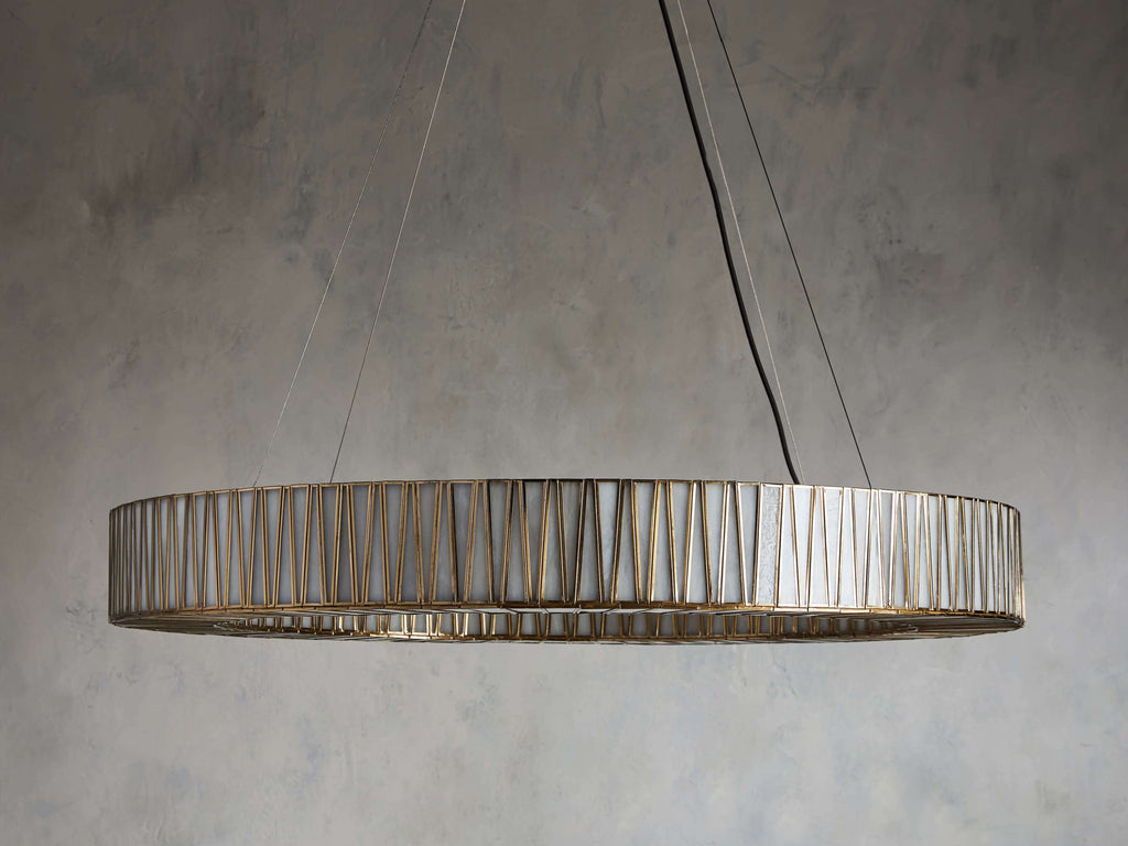 Black Glass Round chandelier - Elara Court for dining room view 15