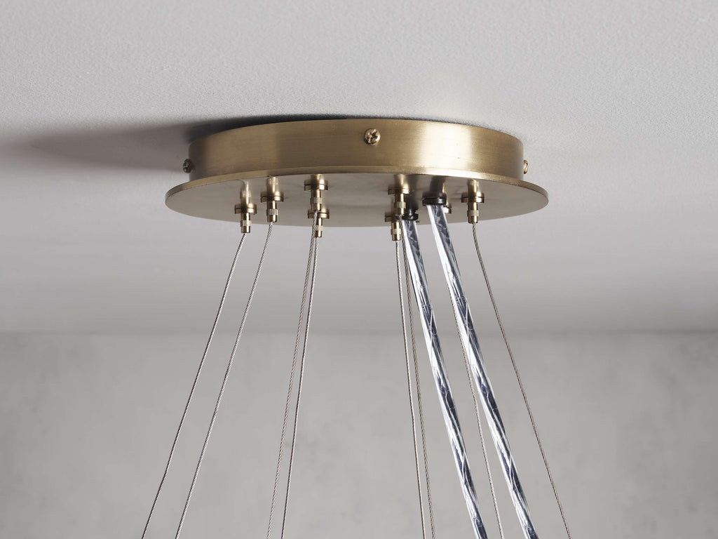 Clear Glass Tiered chandelier - Nico Wisp for dining room view 4