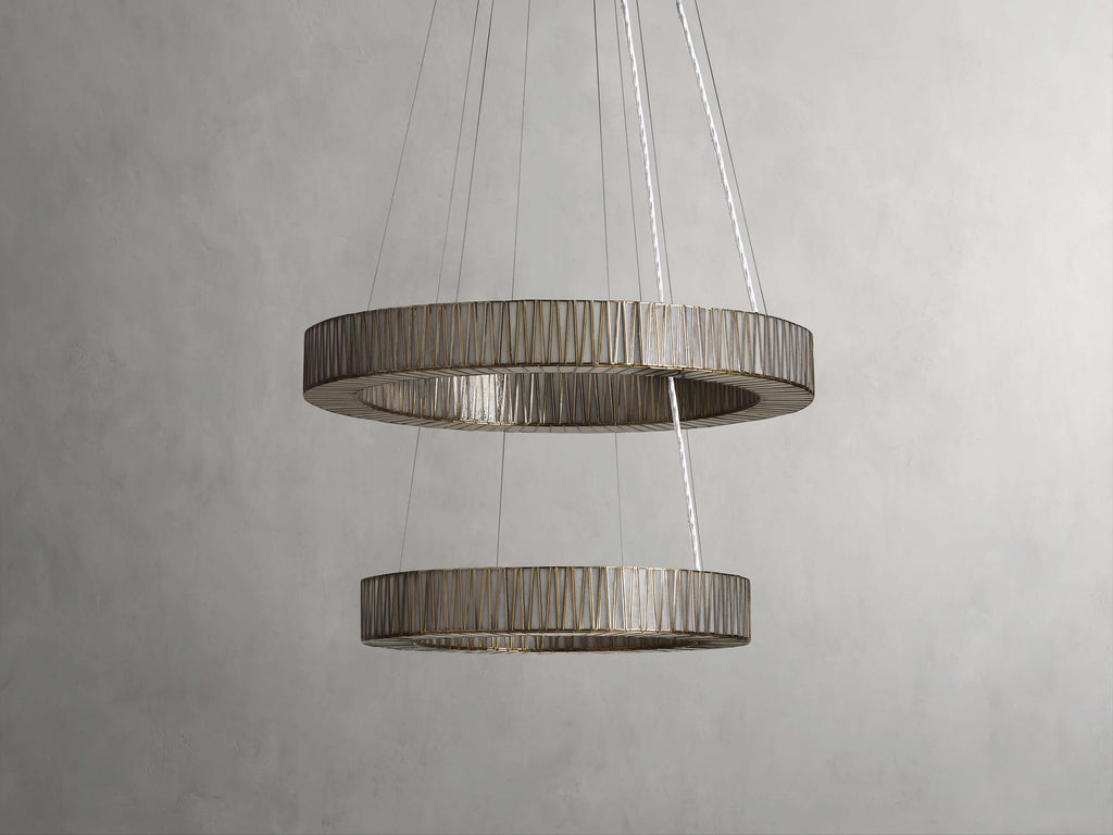 Clear Glass Tiered chandelier - Nico Wisp for dining room view 5