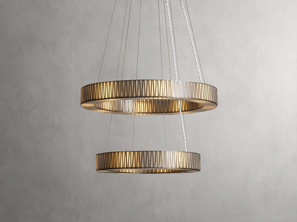 Clear Glass Tiered chandelier - Nico Wisp for dining room view 6