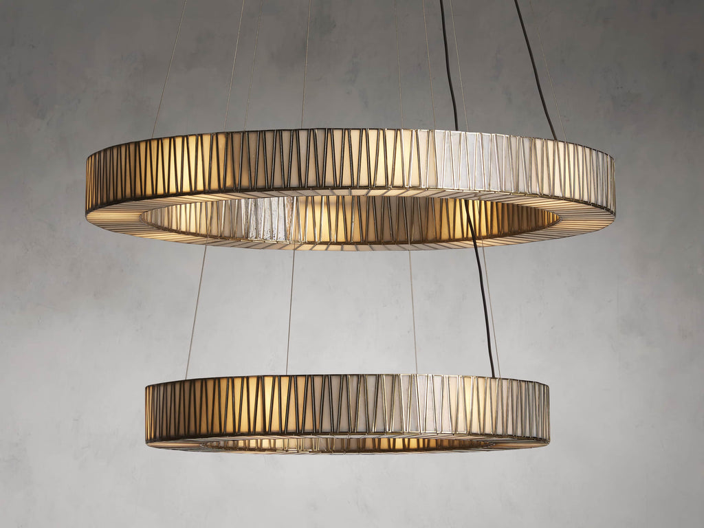 Clear Glass Tiered chandelier - Nico Wisp for dining room view 16