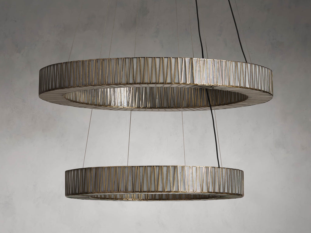 Clear Glass Tiered chandelier - Nico Wisp for dining room view 2