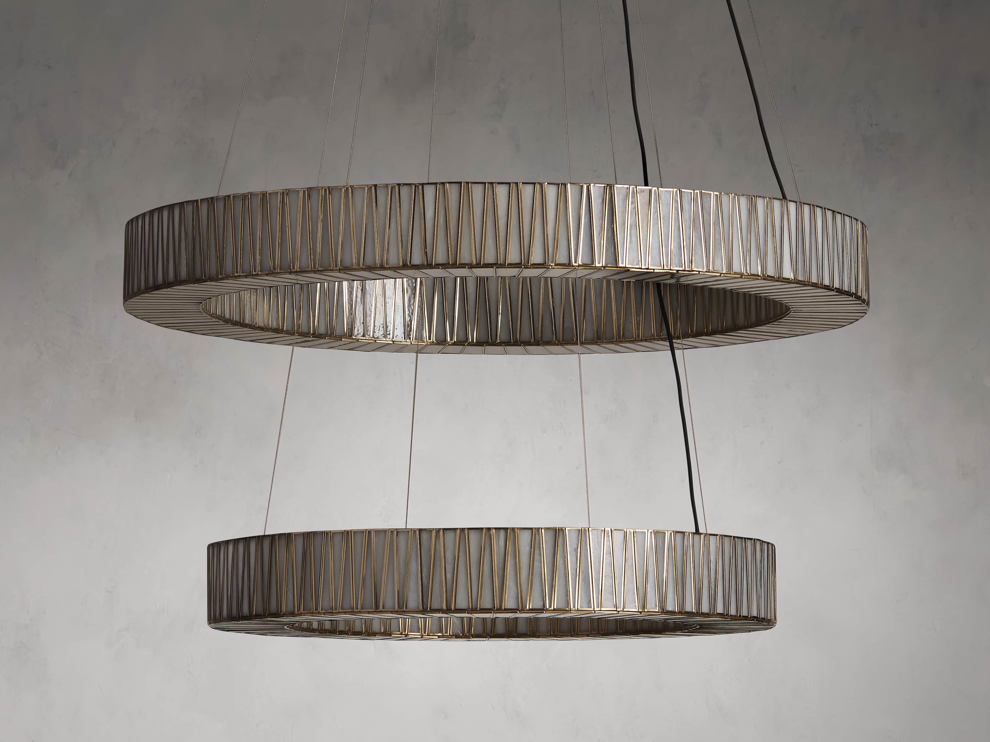Clear Glass Tiered chandelier - Nico Wisp for dining room view 2