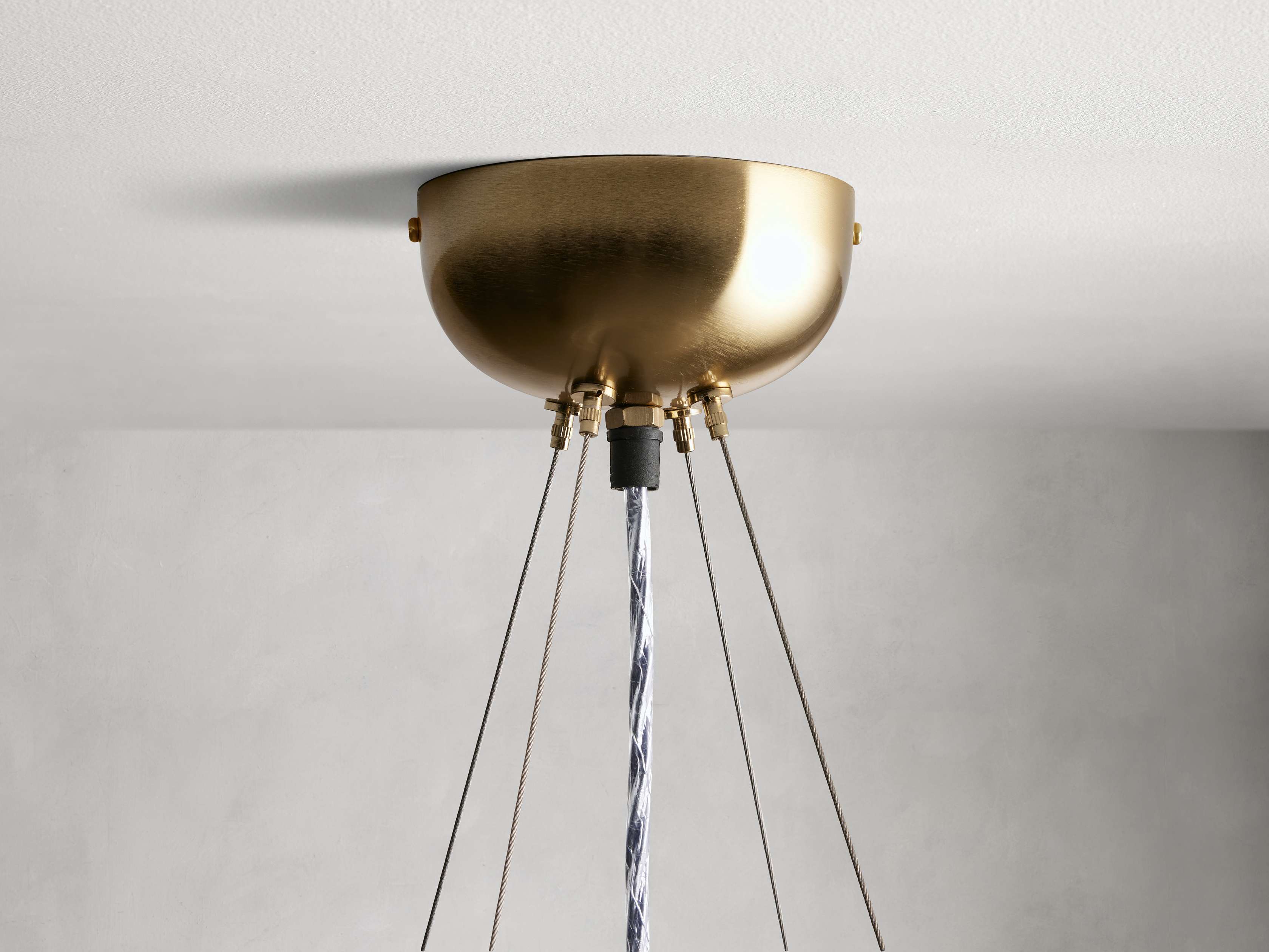 Black Glass Round chandelier - Elara Court for dining room view 23