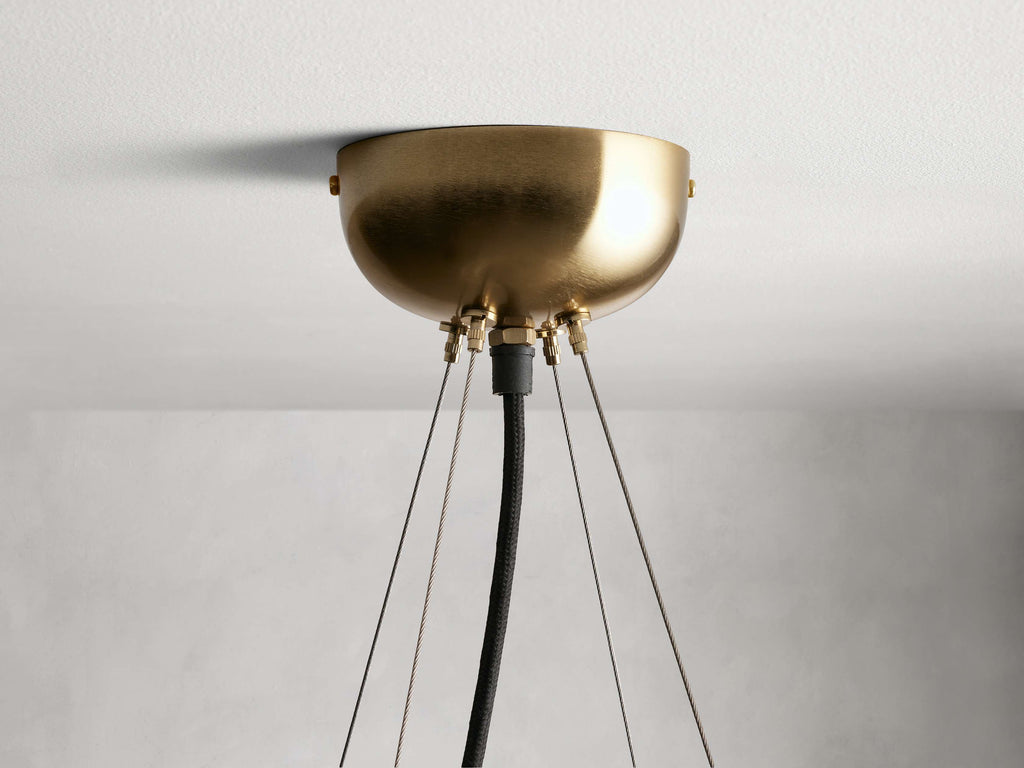 Black Glass Round chandelier - Elara Court for dining room view 24