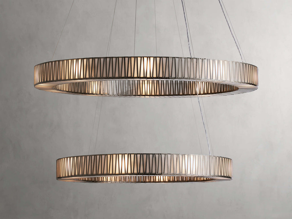 Clear Glass Tiered chandelier - Nico Wisp for dining room view 12