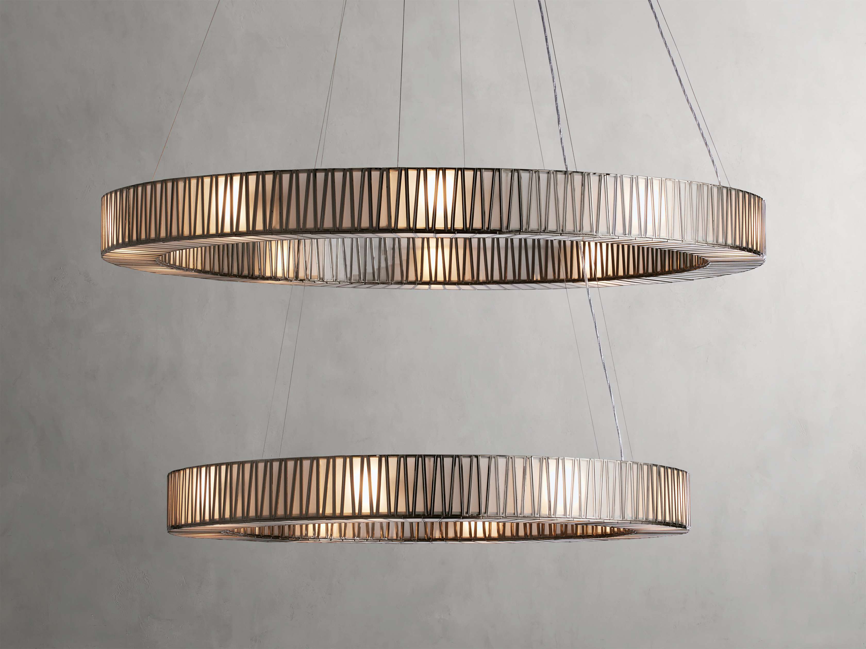 Clear Glass Tiered chandelier - Nico Wisp for dining room view 12
