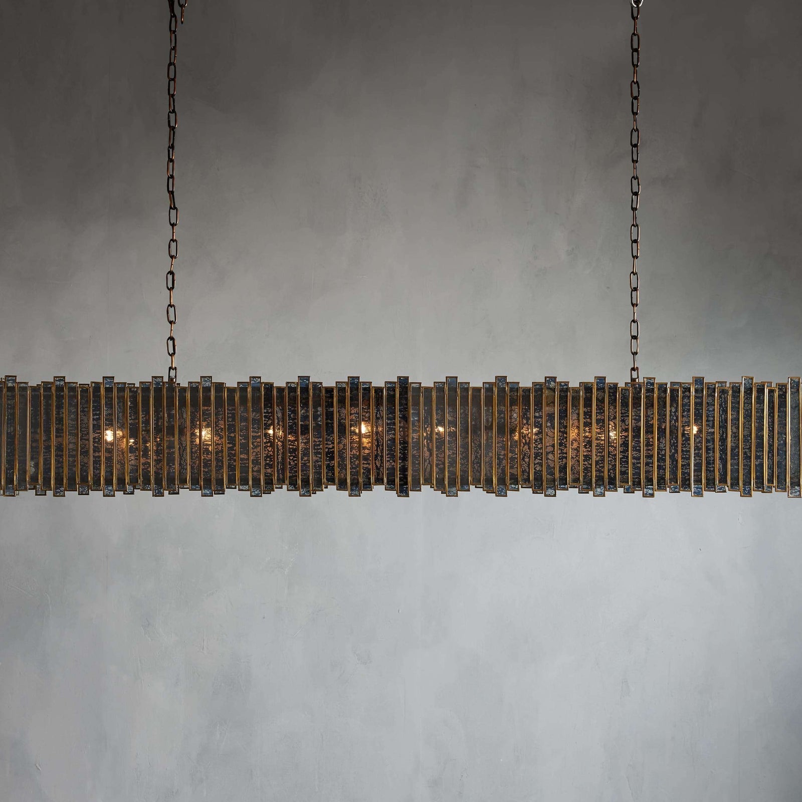 Brass Glass Round chandelier - Hollis Wisp for dining room view 1