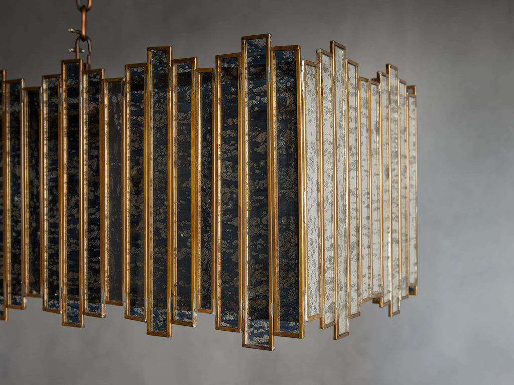 Brass Glass Round chandelier - Hollis Wisp for dining room view 6