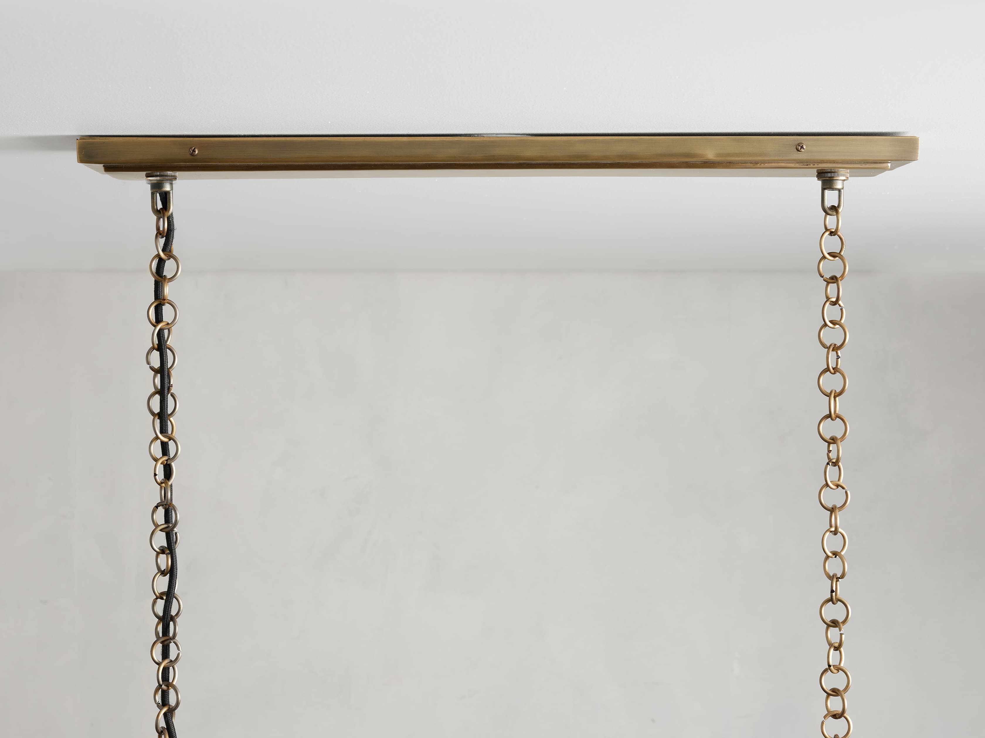 Black Iron Linear chandelier - Aria Wisp for dining room view 3