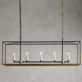 Black Iron Linear chandelier - Aria Wisp for dining room view 1